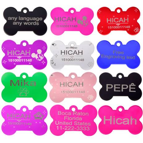 2pcs/lot Free Engraving Personalized Pet tag identification customized dog tag the name phone any text for the pet id tag