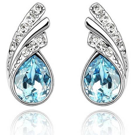 Fashion Austria Crystal Stud Earrings Clear Full Rhinestone Cheap Earrings For Woman brincos Wholesale&Retail