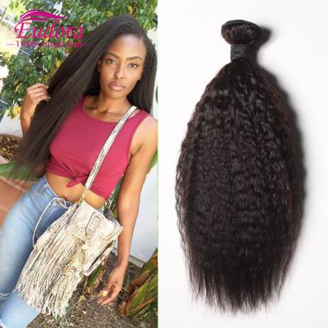 Brazilian Virgin Hair Kinky Straight Hair Weave Bundles 3PCS/LOT 7A Unprocessed Virgin Hair Italian Coarse Yaki Human Hair