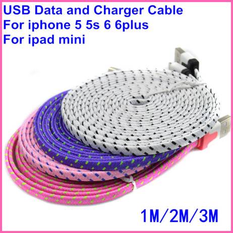 1M/2M/3M 10 Colours 8pin USB Data Sync Charger Cable Micro USB Data Sync Charger Cable Cord Wire for iPhone 5 5s 6 6Plus