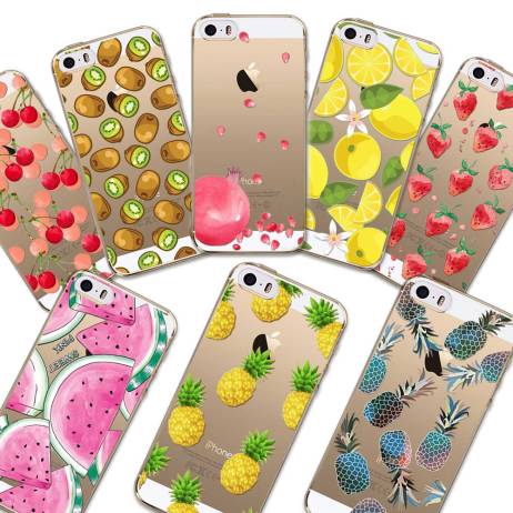 For Cell Phone Watermelon Fruits Case Cover For Apple iPhone 5 5s Case Silicone Soft Transparent Case For Mobile Phone