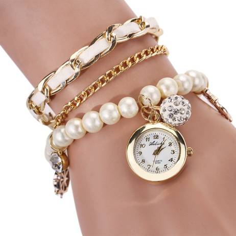 7 colors New Arrive Casual Pearl Anchor Bracelet watches Fashion Ladies Girls Women's Watch Round Analog quartz watch