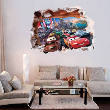 DIY Cars McQueen 3D Children Boys Mural Decorations PVC Removable Wall Stickers For Kids Girls Bedroom Home Decal Poster WS128
