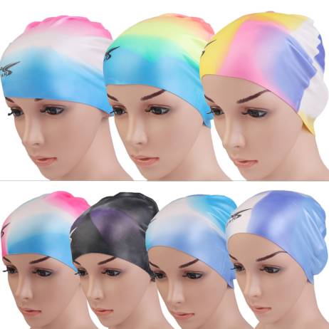 Durable New Adult Soft Silicone Swim Cap Anti-slip Waterproof Elastic Multi Color Swimming Hat Free Shipping