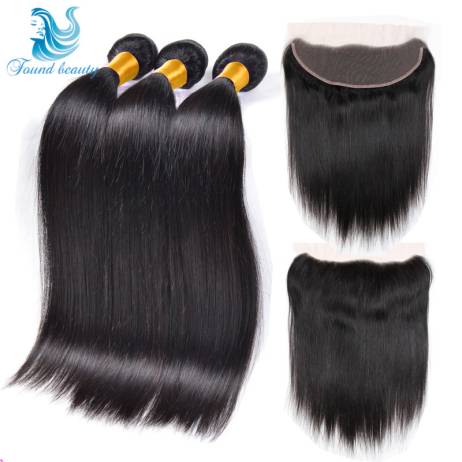Peruvian Full Lace Frontal Closure With Bundles Free Part Lace Closure With Bundles Peruvian Virgin Straight Hair With Closure