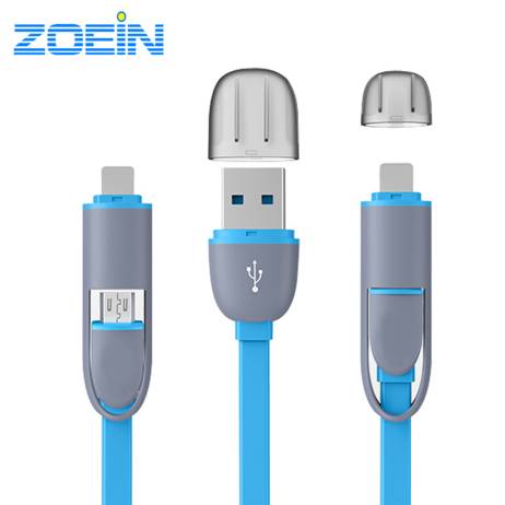 2016 Colorful Micro USB Cable 8Pin 2 in 1 Sync Data Charging USB Cable for iPhone 5 5s 6 6s plus IOS 9 Charger Cable For Samsung