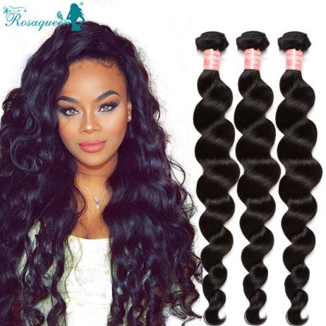 Peruvian Virgin Hair Extension Loose Wave 3 Pcs Peruvian Loose Wave Rosa Hair Products Peruvian Curly Human Hair Weave Bundles