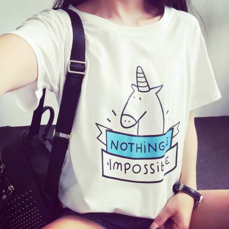 Kawaii clothing Cartoon T Shirt Women Unicorn Short Sleeve T-Shirt White Tshirt Women Best Friends T Shirt Tops Tee Shirt Femme