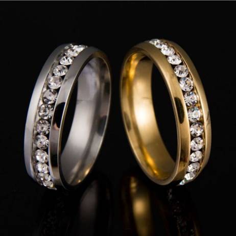 Never Fade 18k Gold Plated 316l Stainless Steel Ring Titanium Steel Engagement Wedding Rings For Women Men Jewelry anillos sa924