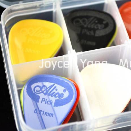 30pcs Alice Projecting Nylon Acoustic Electric Guitar Picks Plectrums+1 Plastic Picks Box Case Free Shipping