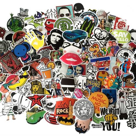 500PCS/Pack Random music film Vinyl Skateboard Guitar Travel Case sticker lot pack Car decal Cute Stickers