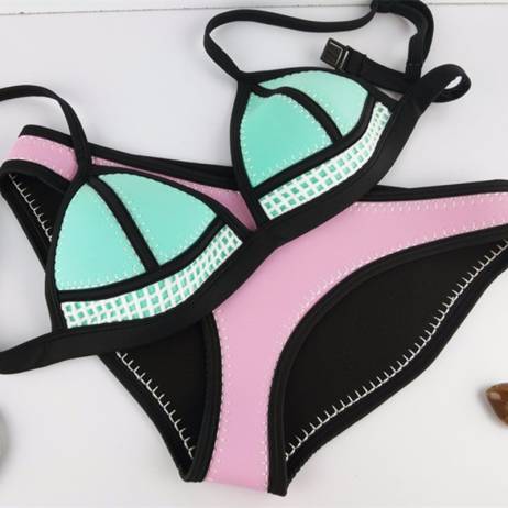 Swimwear Women Fashion Neoprene Bikini Woman New Summer 2016 Sexy Swimsuit Bath Suit Push Up Bikini set Bathsuit Biquini SC03