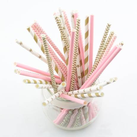 25pcs/lot, Assorted 5 Different Colors Wholesale Colorful Paper Drinking Straws for Wedding Party Birthday Decoration