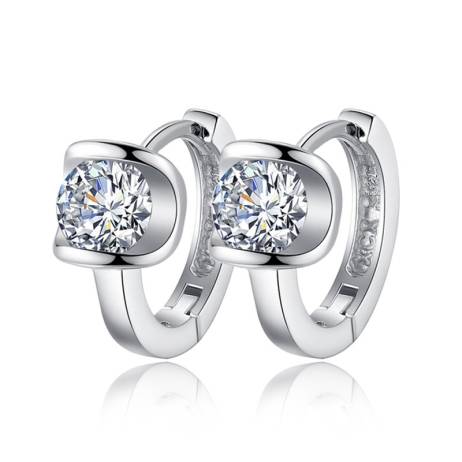 2016 High Quality Fashion Jewelry silver plated Earring Women Angel Kiss Top Crystal Jewelry Stud Earrings Best Friends Gift