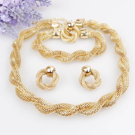 New Products Exaggerated Big Choker Necklace Vintage Chunky Statement Chain Necklace Bracelet Earrings Ring Jewelry Sets