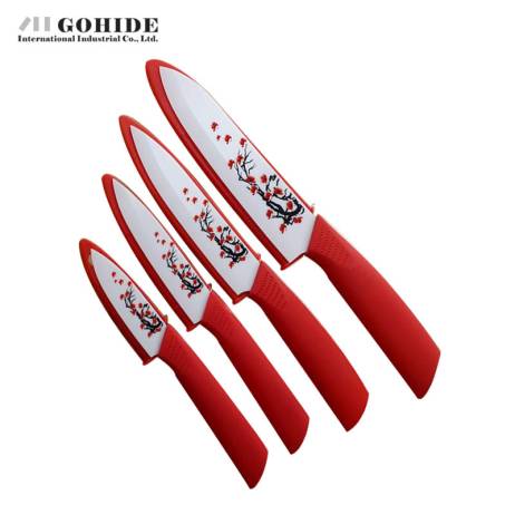 High quality brand Bake Flowers Ceramic Knife 4pcs/set Paring Fruit 3