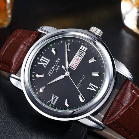 Montre Homme New Luxury Mens Watches Super Soft Leather Clock Men Date Day Calendar Waterproof Quartz Wrist Watches For Men 0287