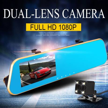 Full HD 1080P Novatek 96650 Car Camera Dvr Blue Rearview Mirror Digital Video Recorder Auto Navigator 170 Degree Wide Angle