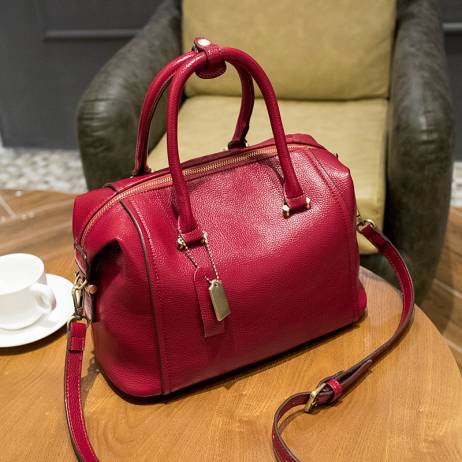 Genuine Leather Women's Boston Bag 2016 New European Boston Handbag Solid Color Cowhide Women Messenger Bag sac a main YF3038
