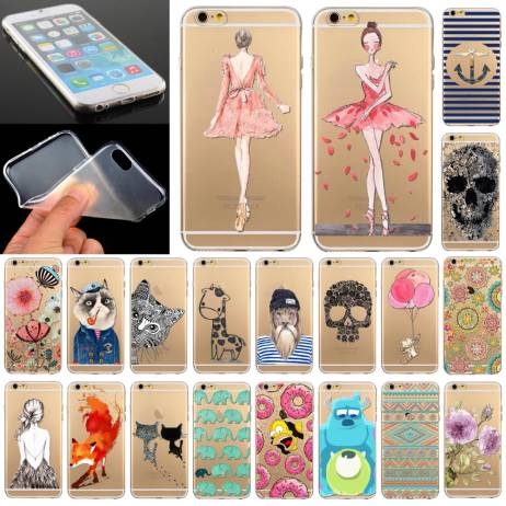 Phone Case Cover For iPhone 5 5S Ultra Soft Silicon Transparent Cute Girl Flowers Animals Cartoon Patterns Mobile Phone Bag