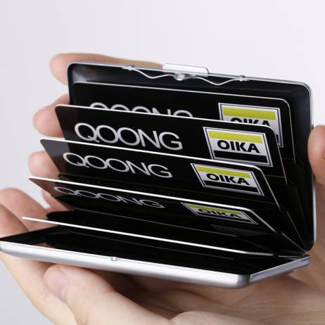 RFID Stainless Steel Travel Wallet Card Case Organizer Business Waterproof Men Women Credit Card ID Holder Protector 42-018