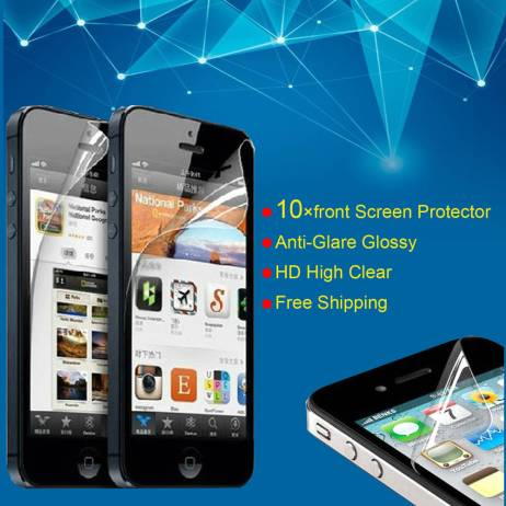 Screen Protector for For iPhone 4 4S 5 5S 6 Plus 6s 6Plus Guard Anti Glare 10pcs/ lot High Clear Front Glossy Protective film