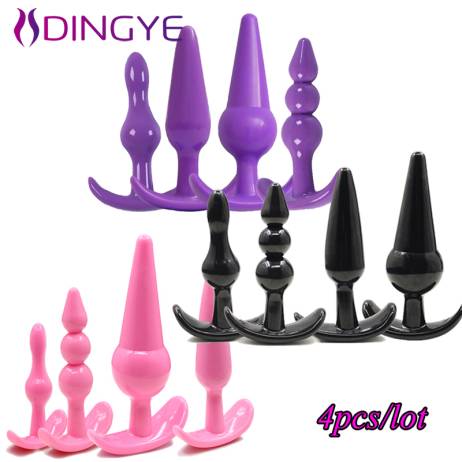 4pcs/set Silicone Anal Toys Butt Plugs Anal Dildo Anal Sex Toys Adult Products for Women and Men
