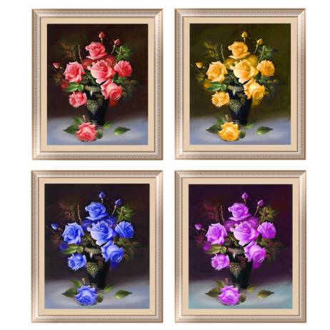 DU# 40x46cm Creative new design 5D Rose Flower DIY Diamond Painting Cross Stitch Embroider for Home Decor Free Shipping