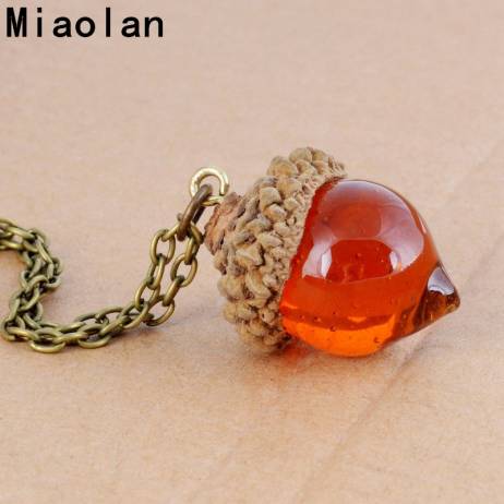 Fashion Women Glaze Acorn Cone Pendant Spinning Top Pendant Charms With Red Quartz Drop Natural Stone Necklaces Jewelry