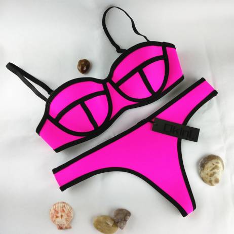 Swimwear New Summer 2016 Women Biquini Neoprene Bikini Women Sexy Swimsuit Bath Suit Push Up Bikini set Bathsuit Cikini TA01B