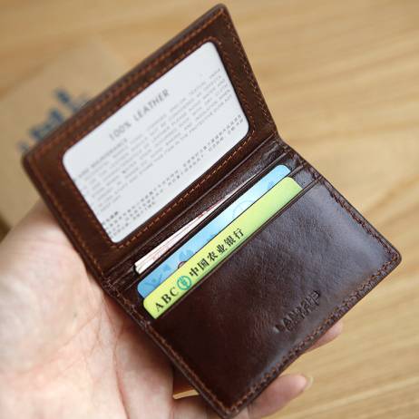 LAN Genuin Leather men's credit card holder small credit card case fashion slim card case hot travel case
