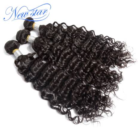 hot sale new star hair Brazilian deep wave virgin hair extentions 3 pieces/lot one donor unprocessed high quality human hair