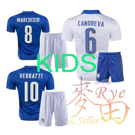 2016 European New Italy National CANDREVA white Soccer jersey Football kids kit giovinco Verratti Bertolacci PIRLO BOYS Children