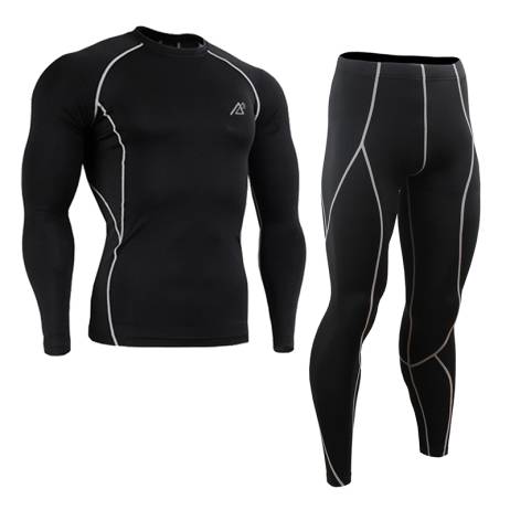 All-in-One Compression Base Layer T Shirt Men Long / Short Sleeve Jiu Jitsu Fitness Set Gym Running Tights / Leggings Plus Size