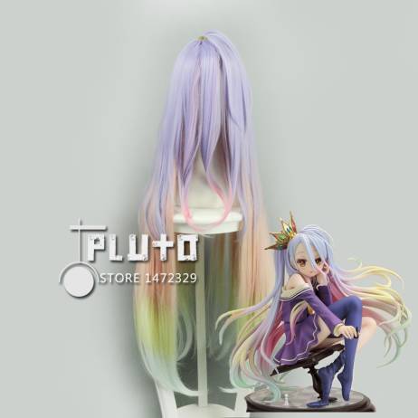 NO GAME NO LIFE Shiro Cos Wig Color Straight Long 100cm Hair Anime Cosplay Wigs Pluto P375A