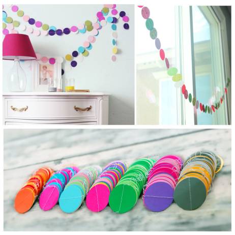 Colorful Hanging Paper Garlands Flora String Wedding Party Birthday Baby Decoration Round Shape New