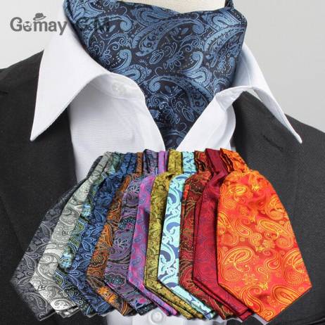 Men Vintage Polka Dot Wedding Formal Cravat Ascot Scrunch Self British style Gentleman Polyester Silk Scarves Neck Tie Luxury