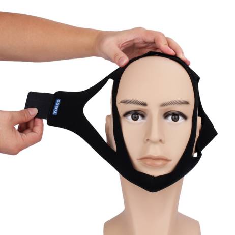 2016 1pcs Black Color Snore Belt Stop Snoring Sleep Apnea Chin Support Strap for Woman Man Care Sleeping Tools Hot New
