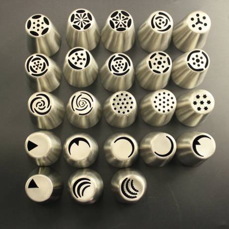 23 Models Boquillas Rusas De Pasteleria Russia Nozzle DIY Pastry Tips Russian Tulip Stainless Steel Icing Piping Tips 3.7*4.3cm