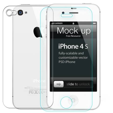 2 pcs/lot 0.3mm One Front one Back Tempered Glass for iPhone 4 4s 2.5D Arc Edge Screen Protector with Clean Tools