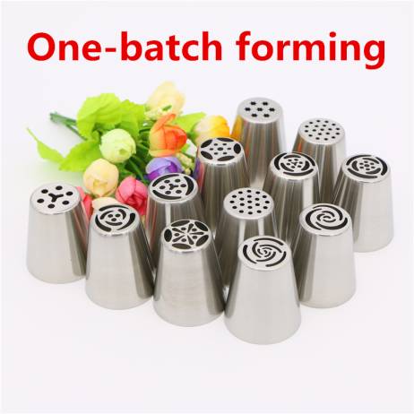 12Pcs/Set Russian Tulip Nozzles For Cake Cupcake Decorating Icing Piping Nozzles Russian Rose Flower Cream Nozzles Pastry Tips