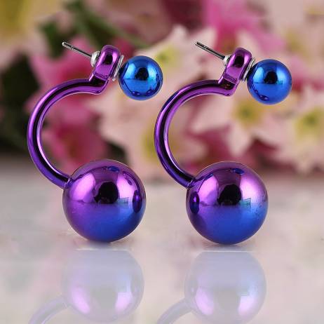Wholesale! aros women double pearl clip on earrings jewelry Multi-Color ear cartilage statement small stud earrings unhas E1557