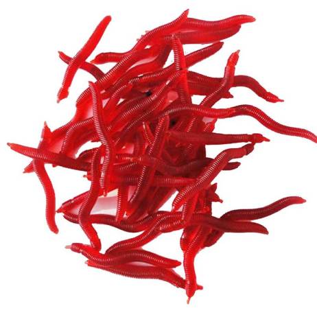 100pcs/lot Smelly/Flavored Soft Plastic Fishing Lure Bait Bionic Red Worm 4cm for fishing Earthworm Maggot 4CM Free Shipping H1E
