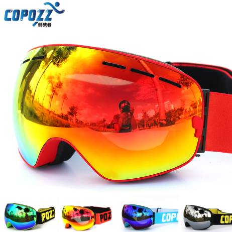 New COPOZZ brand ski goggles double UV400 anti-fog big ski mask glasses skiing men women snow snowboard goggles GOG-201