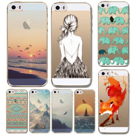 For Apple iPhone 5 5S New Arrival Hot Soft TPU Phone Skin Case Transparent Clear Back Case Cover