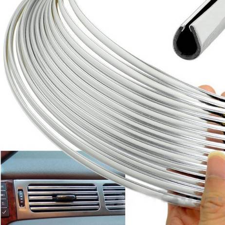 3metres x 6MM CHROME TRIM STRIP BUMPER AIR VENT GRILLE SWITCH RIM MOULDING