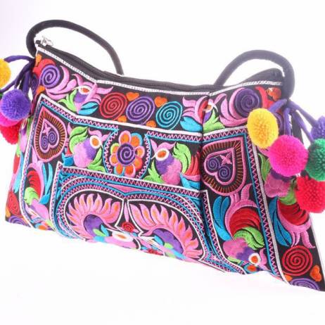 2016 Hot sale Embroidered bags National trend handmade fabric embroidery one shoulder cross-body women messenger Clutch handbag