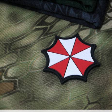 Tactical Embroidered 3D Badge Biohazard Umbrella Corporation Patch Resident Morale Military Armband Velcro Tactical Patch