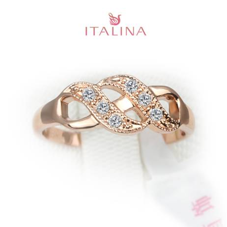 Italina Brand 2016 Wedding Jewelry 18K Rose Gold Plated Wholesale Vintage Jewellery femininos anel Women Finger Rings