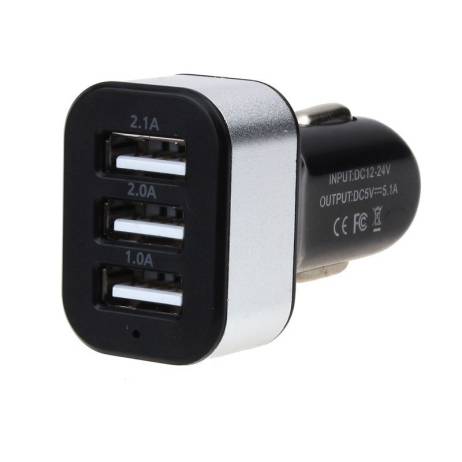 Universal Vehicle 12V-24V 3Port USB(1A,2A,2.1A) DC Car Charger USB Power Adapter For Cellphone tablet PC Lowest price